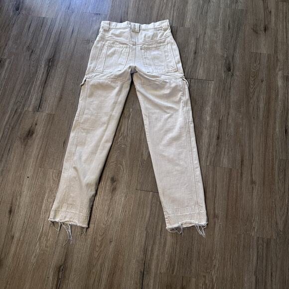 Isabel Marant Étoile Beige High-Rise Utility Cargo Pants RawHem Women FR 38 US 6 - Picture 8 of 16